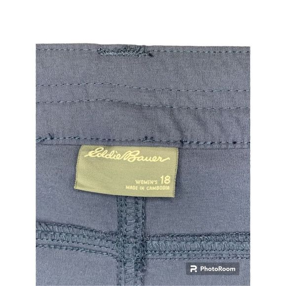 Eddie Bauer Rainer Capri Pants Women's Blue Stretch Cropped Flex Size 18 - Picture 4 of 4